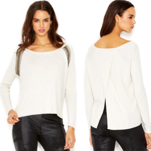 RACHEL Rachel Roy Sweaters - Rachel Roy Embellished White Beige Sweater Small